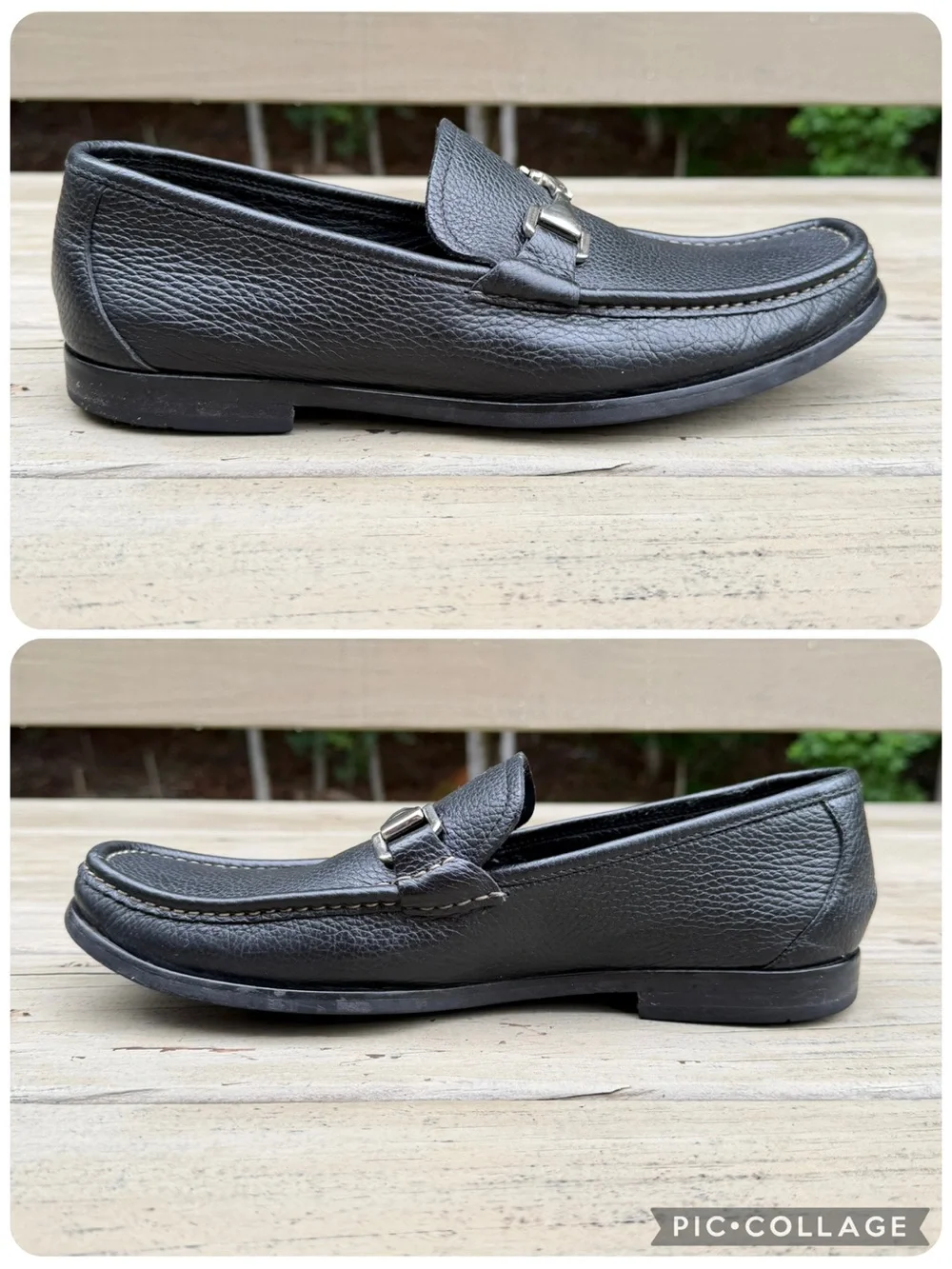 Allen Edmonds Firenze Black Pebbled Leather Bit Loafers